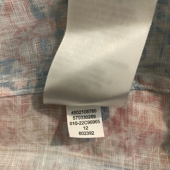 Chico’s Linen Coastal Tile Pastel Paisley Long Sleeve Blouse Chico 2 Women’s 12 - Picture 12 of 15